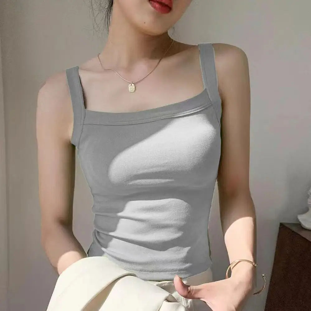 Casual Sleeveless Summer Tank Tops Underwear Slim Cami Shirt Vue