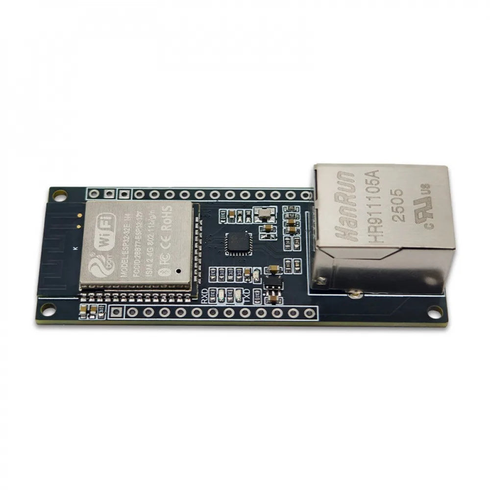 ESP32-ETH UART to Ethernet WiFi BLE Module 2.4GHz RJ45 10/100Mbps UART Transparent Transmission 32Mbit Flash 3.3V/5V Power Vue