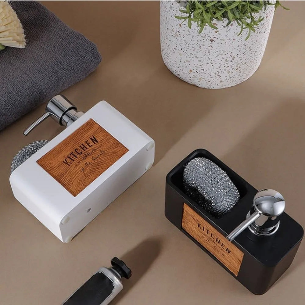Multifunctional Pump Head Kitchen Soap Dispenser ABS Sink Organizer Sponge Holder 160ml Press Liquid Soap Dispenser Hand Washing Vue