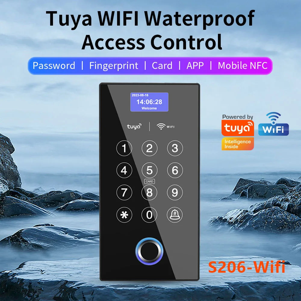 NFC IP67 Waterproof Outdoor WIFI Smart 4 in 1 Access Control With Fingerprint&Password&IC Card Support Tuya App Remote Unlock Wo Vue