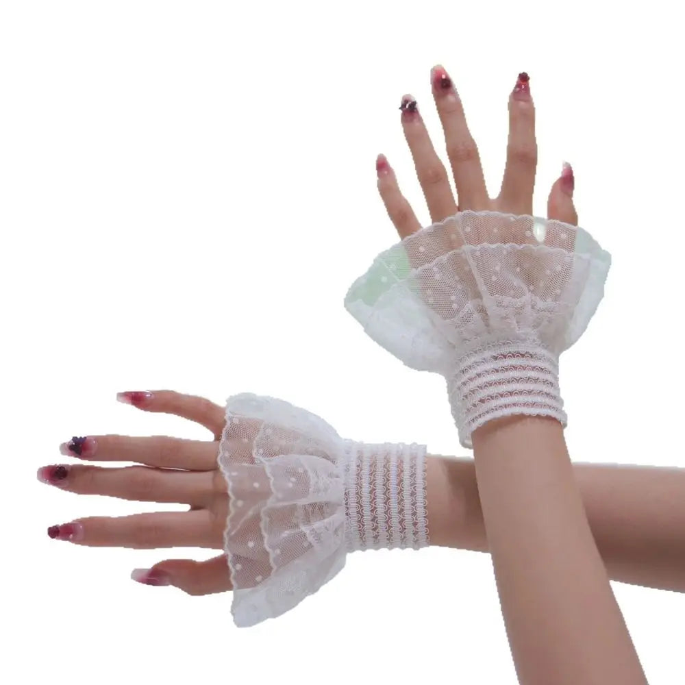 Mesh Fake Cuff Detachable White Wrist Lace Photography Props