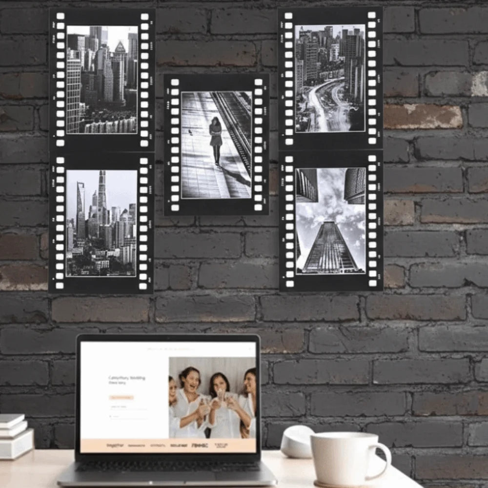 5PCS Wall Art Retro Movie Film Frame Square Handmade Photography Frame 6 in/7 in Collage Frame Photo Display Vue
