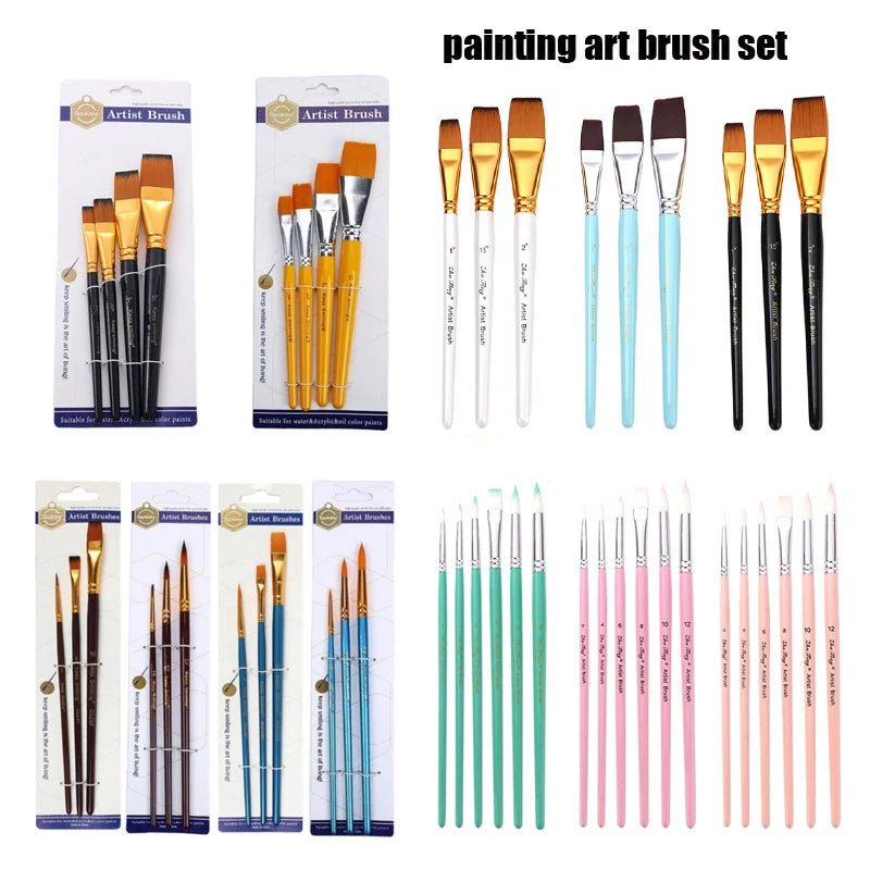 Professional Face Body Art Brush Nylon Artist Brush for Painting Acrylic Oil Watercolor Gouache Vue