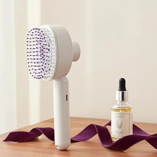 Rechargeable Electric Water Spray Hair Brush Anti Static Steam Massage Comb Reduce Hair Frizz Salon Home Use Vue