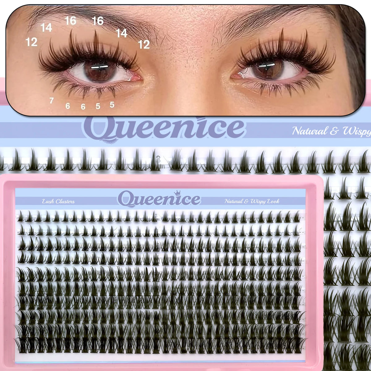 Manga Lash Clusters Natural Eyelash Clusters with Spikes 8-16mm Long Wispy Cluster Eyelash Extensions Anime Individual Lashes Vue Manga Lash Clusters