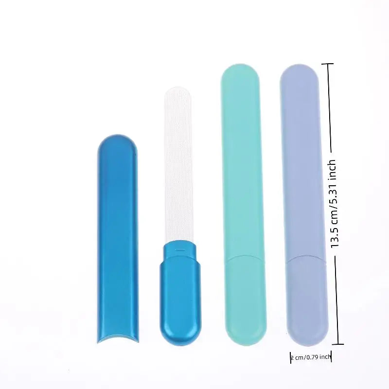Glass Nail File With Case, Crystal Diamond Salon Best Beauty Nail Buffer For Natural And Acrylic Nail Vue
