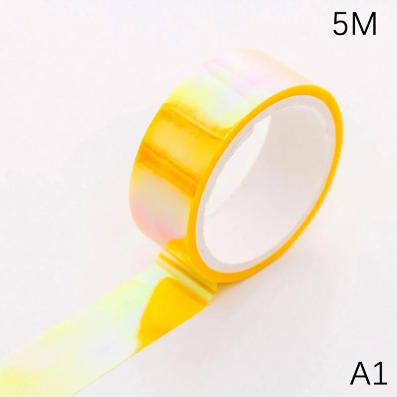 500cm Holographic RG Prismatic Glitter Tape Hoops Stick Rhythmic Gymnastics Ring Decoration Fitness Equipment DIY Scrapbooking Vue A1