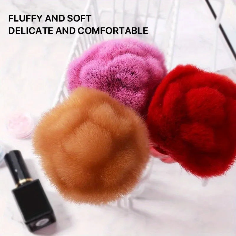 1pc Powder Brush Rose Head Makeup Brush Pink Single Powder Brush Foundation Make Up Brush Soft Hair Nail Blush Vue