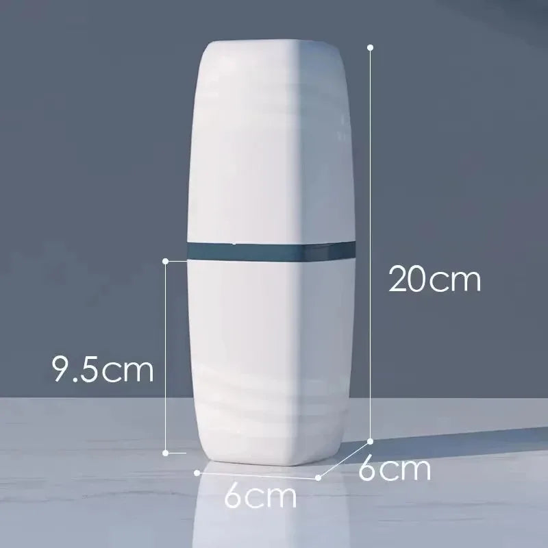 Portable Wash Cup Toothbrush Cup Mouthwash Cup Toothbrush Household Set Tooth Cylinder Toothbrush Toothpaste Storage Box Vue white