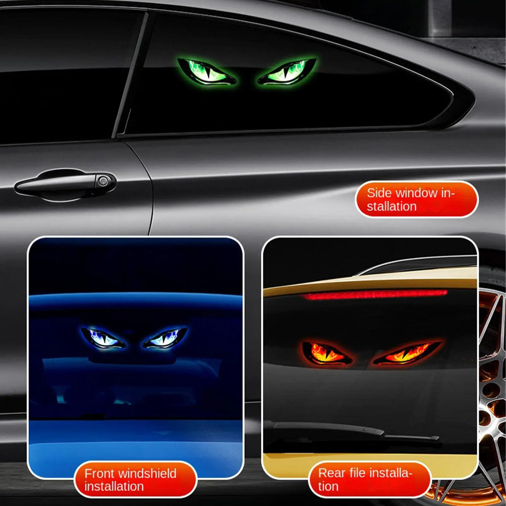 Solar Eye Warning Light Waterproof Reflective for SUV Truck Van RV Bike Motorcycles Sports Daily Windshield Rear Garage Drive Vue