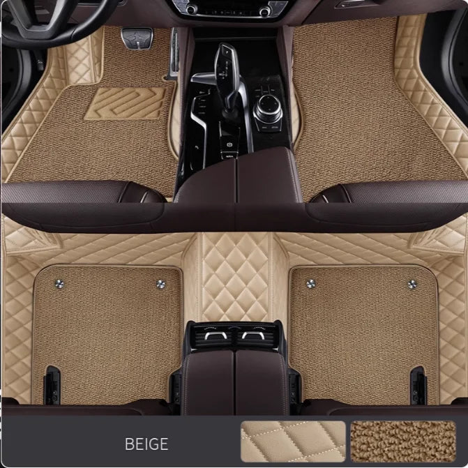 5D Custom PU Leather Floor Mats for Ford Mustang | Full Set Custom Car Floor Mats Vue