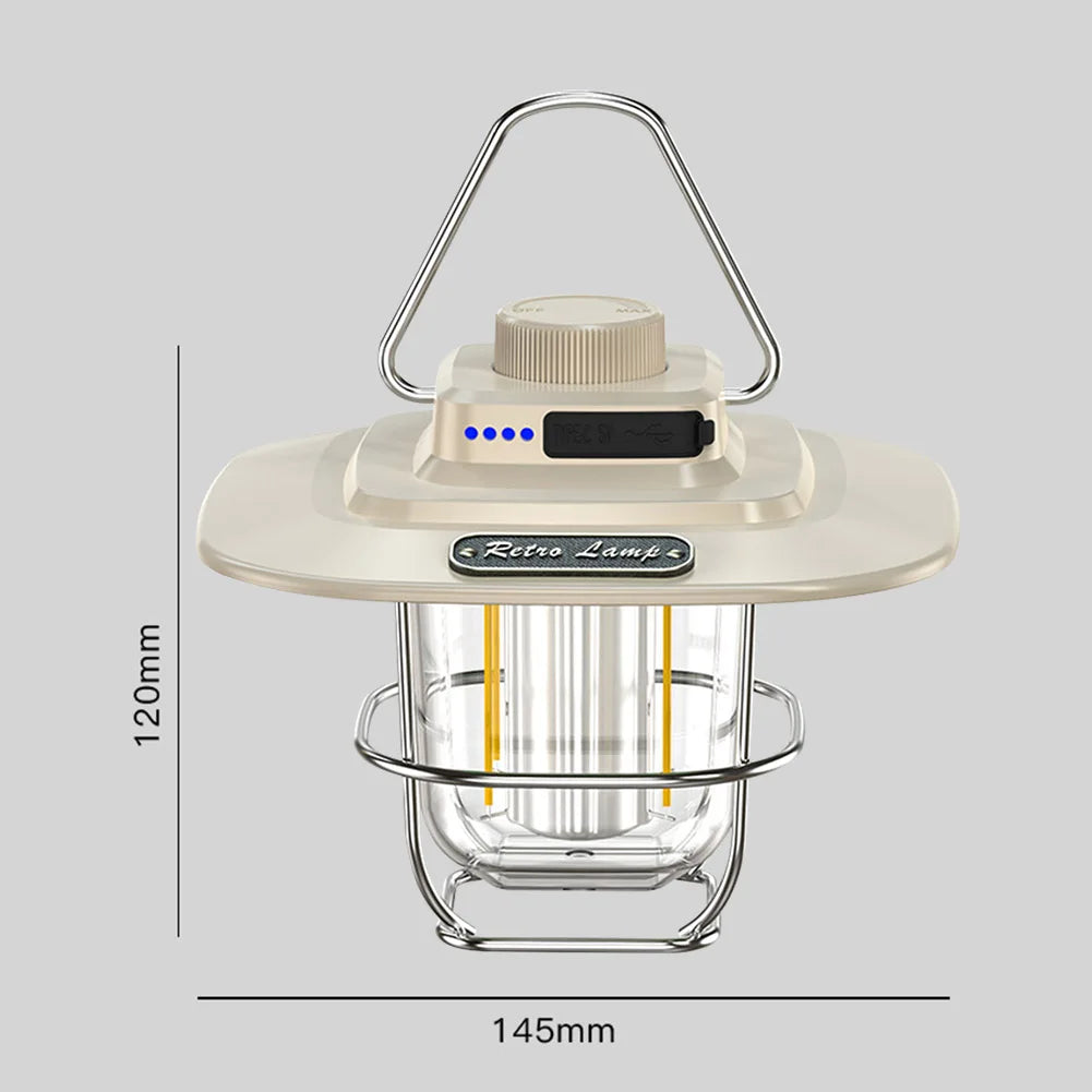 APWIKOGER LED Hanging Lantern – Dimmable, Waterproof, Type-C Portable Camping Lantern Vue