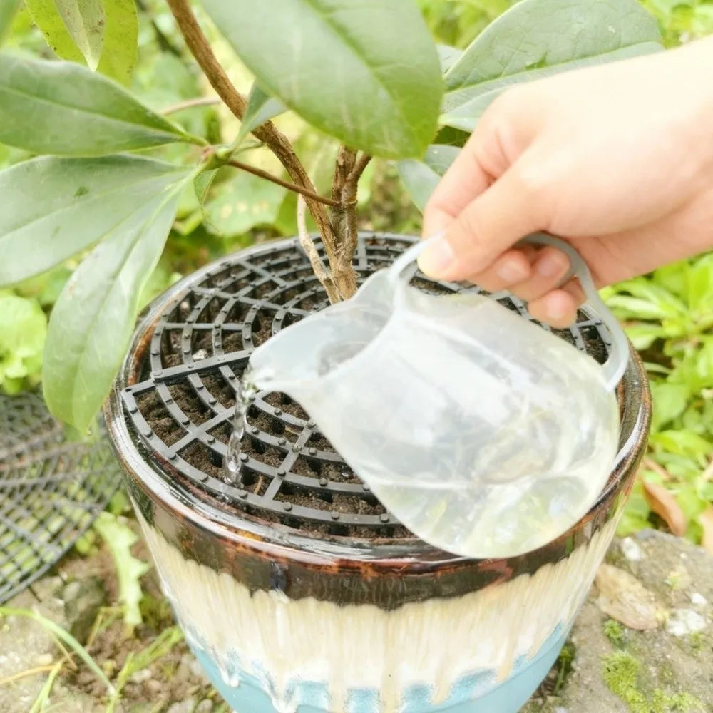Breathable Mesh Plant Pot Soil Protector Grid Cover Barbed Cut-Outs Reversible Use Spiked Soil Protection Grid Vue