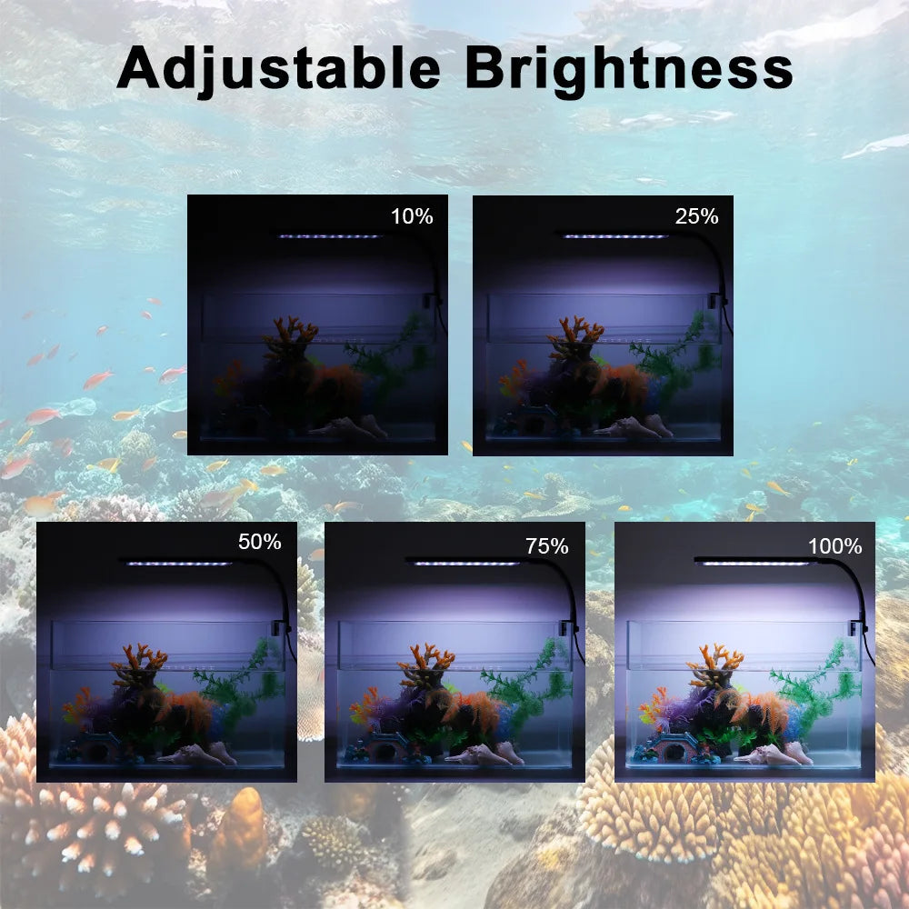 Full Spectrum LED Aquarium Light Dimmable Timer Fish Tank Lights Simulating Sunrise and Sunset Coral Aquatic Plant Lamp Vue