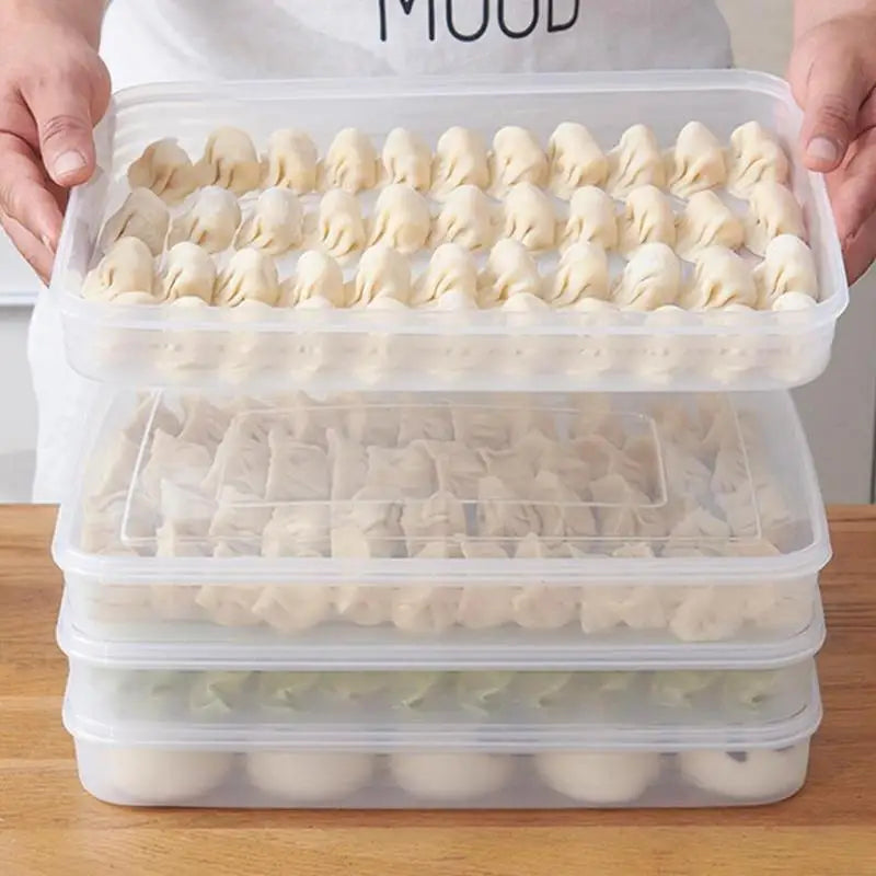 Kitchen Storage Box Refrigerator Organizer Transparent Food Containers Tray For Dumpling Fruits Vegetables Meat Cake Vue