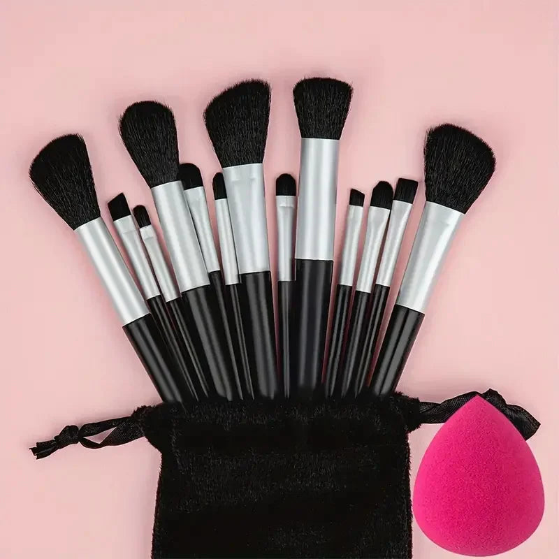 13pcs Makeup Brushes with Storage Bag Soft Fluffy Cosmetic Foundation Powder Eyeshadow Kabuki Blending Beauty Tool Makeup Vue 13SL-EG