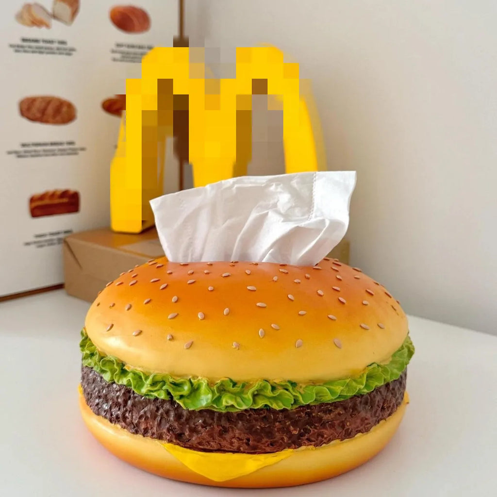 Hamburger Tissue box Creative Retro Living Room Home Paper box Fun Decoration Ornament Paper box Vue