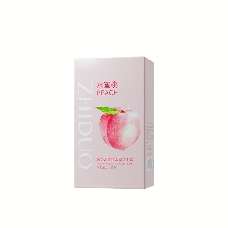 Plant-Based Fragrance Peach Moisturizing Cream, Suitable for Dry Hands and Full Body Care, Portable Travel Size, Perfect Gift for Women on Valentine's Day/Mother's Day Vue 1Box20Pcs