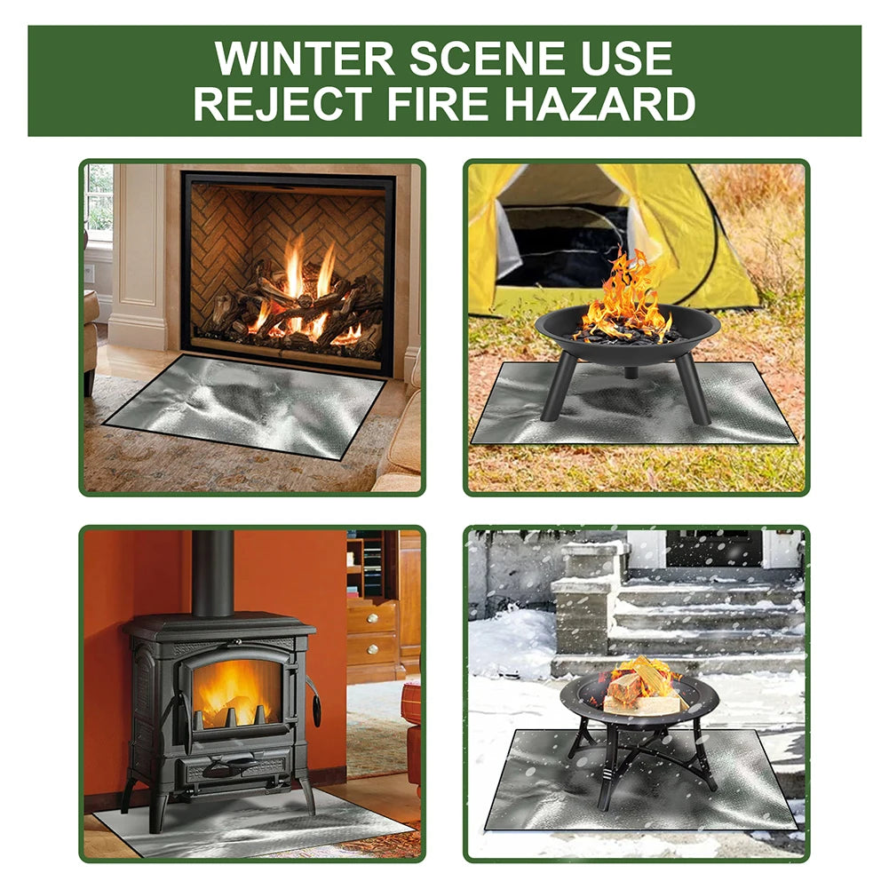 Large Fire Pit Mat 100x100cm | Heat Resistant Grill Base Pad Fire Pit Mat Vue