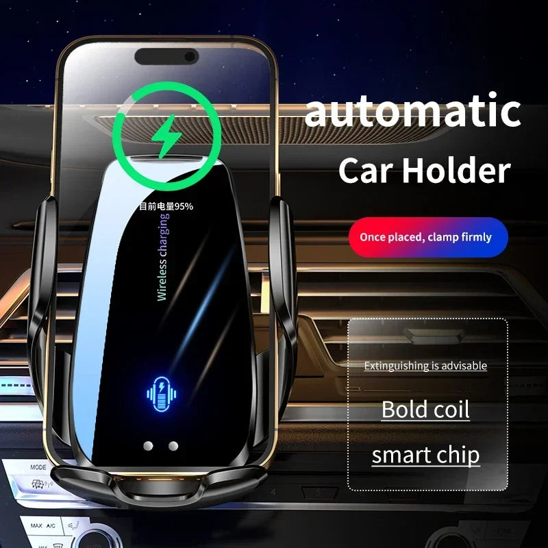 30W Car Wireless Charger Automatic Car Phone Holder Infrared Induction for iPhone16 15 14 13 12 Samsung Fast Charging Station Vue