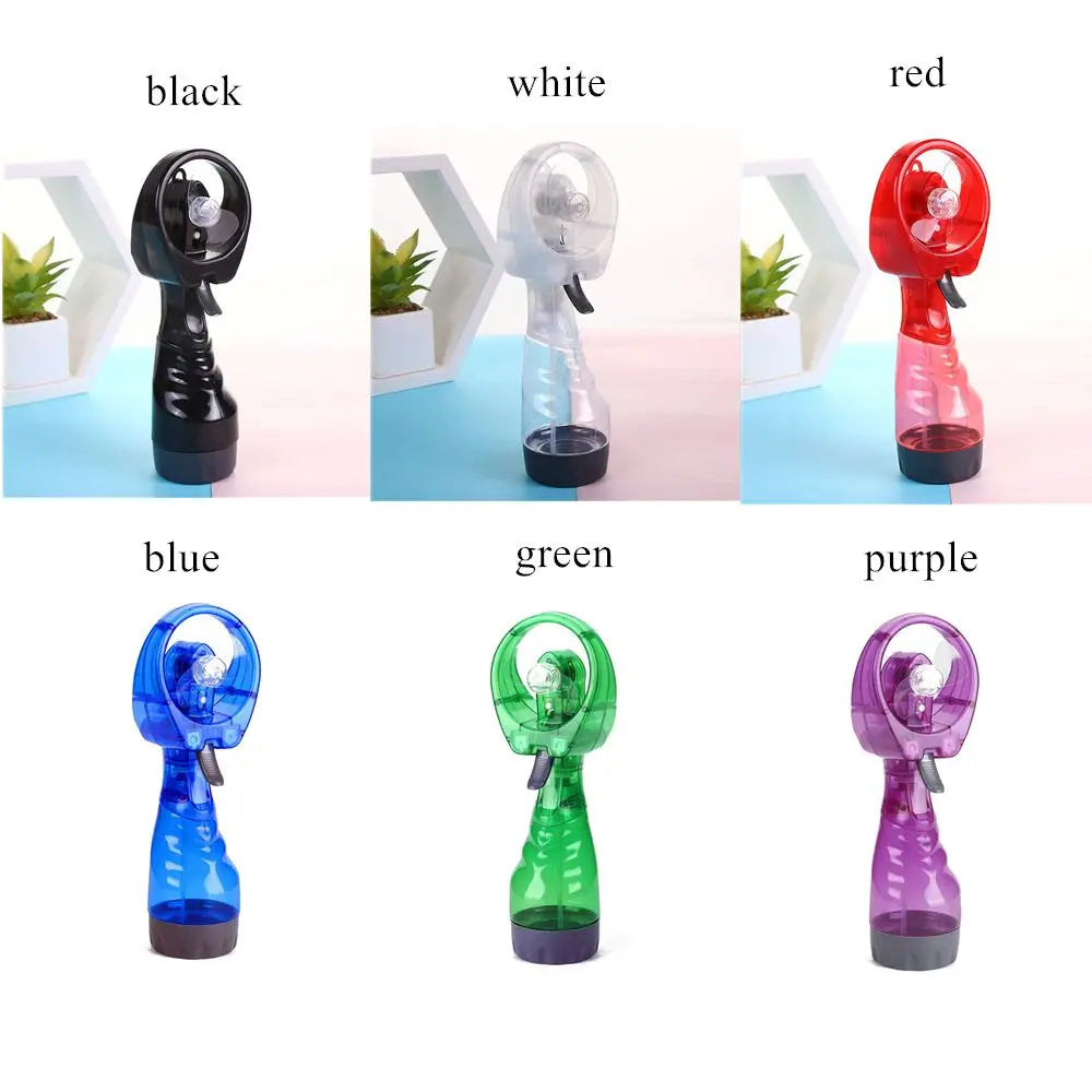 Handheld Humidifier Cooling Mini Water Spray Battery Power Fan Hand