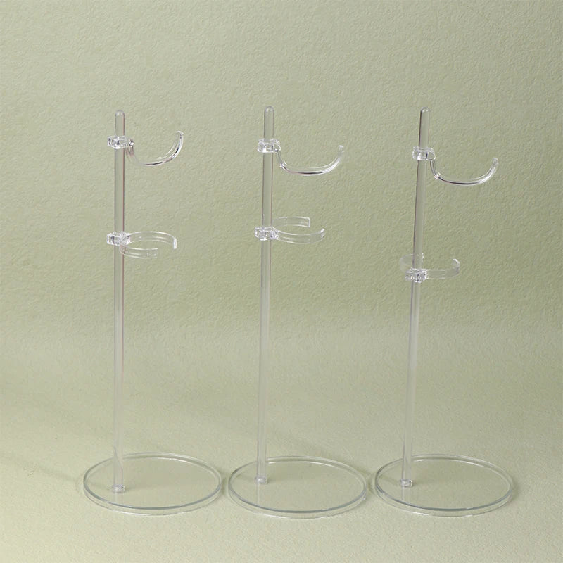 5Pcs Transparent Racks Mannequin Model Stand Doll Dress Support Doll Holding Stands Dollhouse Adjust Universal Doll Display Rack Vue
