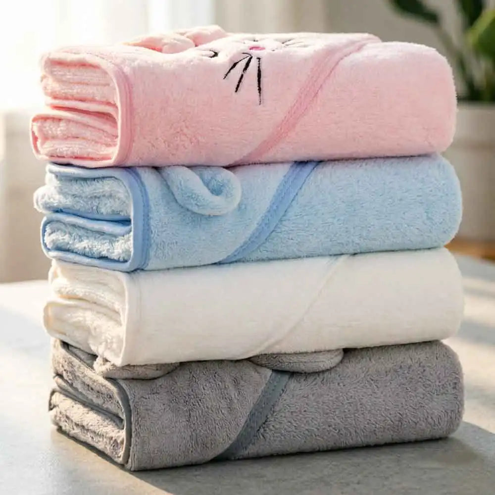 vvocci Baby Bath Towels Soft Toddler Bathrobe Newborn Cartoon Animal Hooded Blanket Warm Sleeping Swaddle Wrap for Boys Girls Vue
