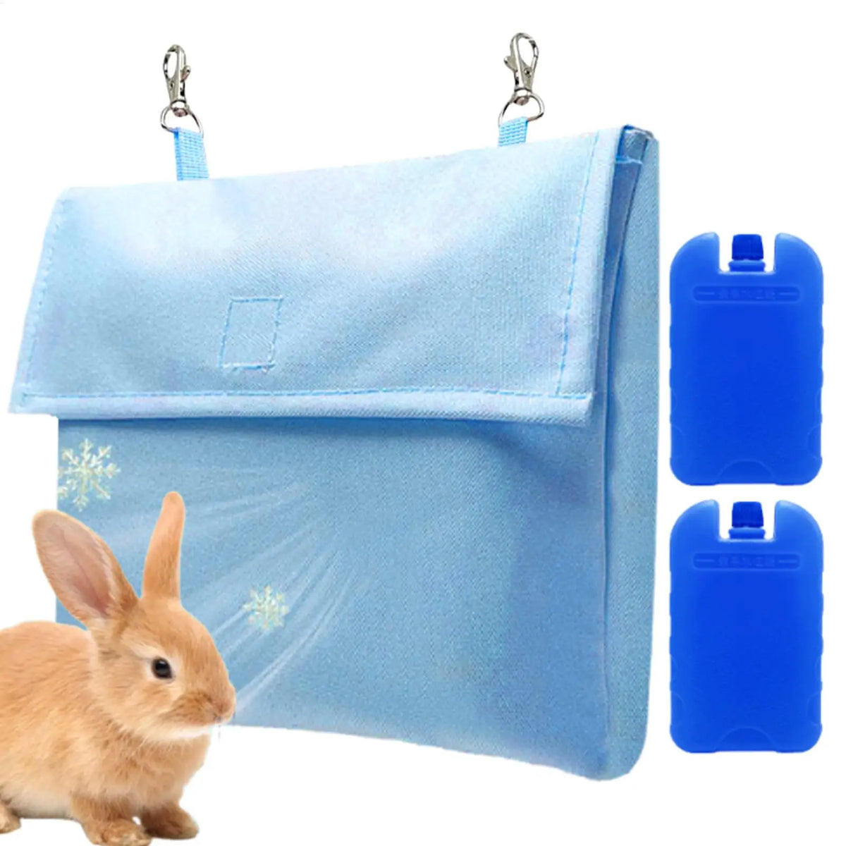 Reusable Pet Cage Ice Pack w/Pouch, Summer Cooling Pad for Hamster Chinchilla, Small Animal Cooler for Rabbits Hedgehog Hot Days Vue