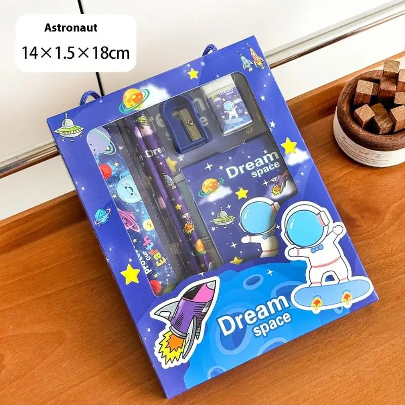 6Pcs/Set Cute Cartoon Capybara Pencil Stationery Set Kawaii Eraser Pencil Sharpener Children Student Stationery Supplies Vue A3