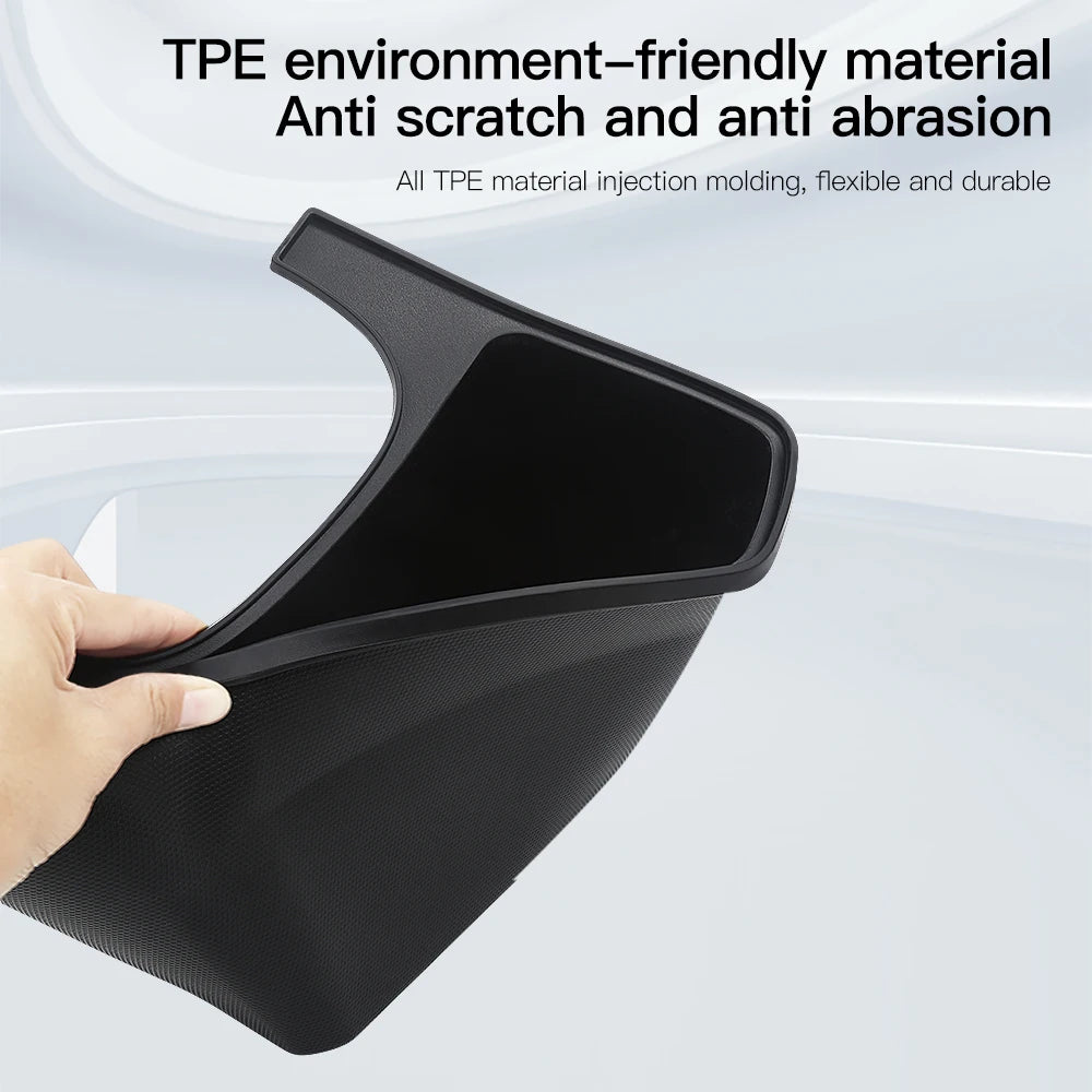 For Tesla Model Y Juniper TPE Rear Center Console Storage Box Organizer Box with Cover Trash Can Under Seat Car Accessories Vue