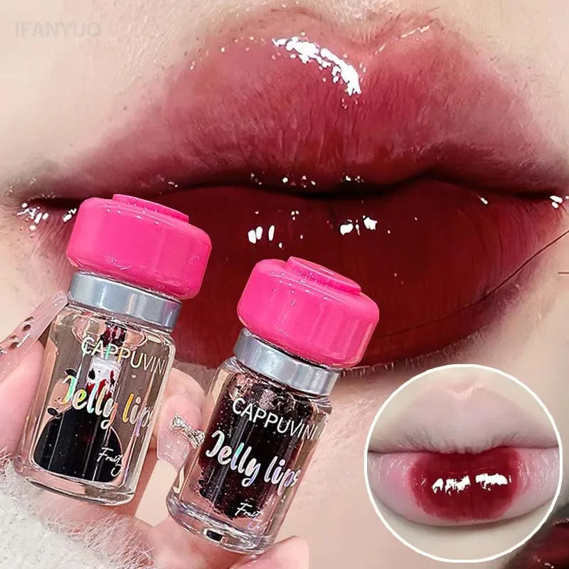 5Color Fruity Lip Tint Water Gloss Clear Tint Moisturizing Waterproof Liquid Lipstick Non-Stick High Pigment Long-Lasting Colors Vue