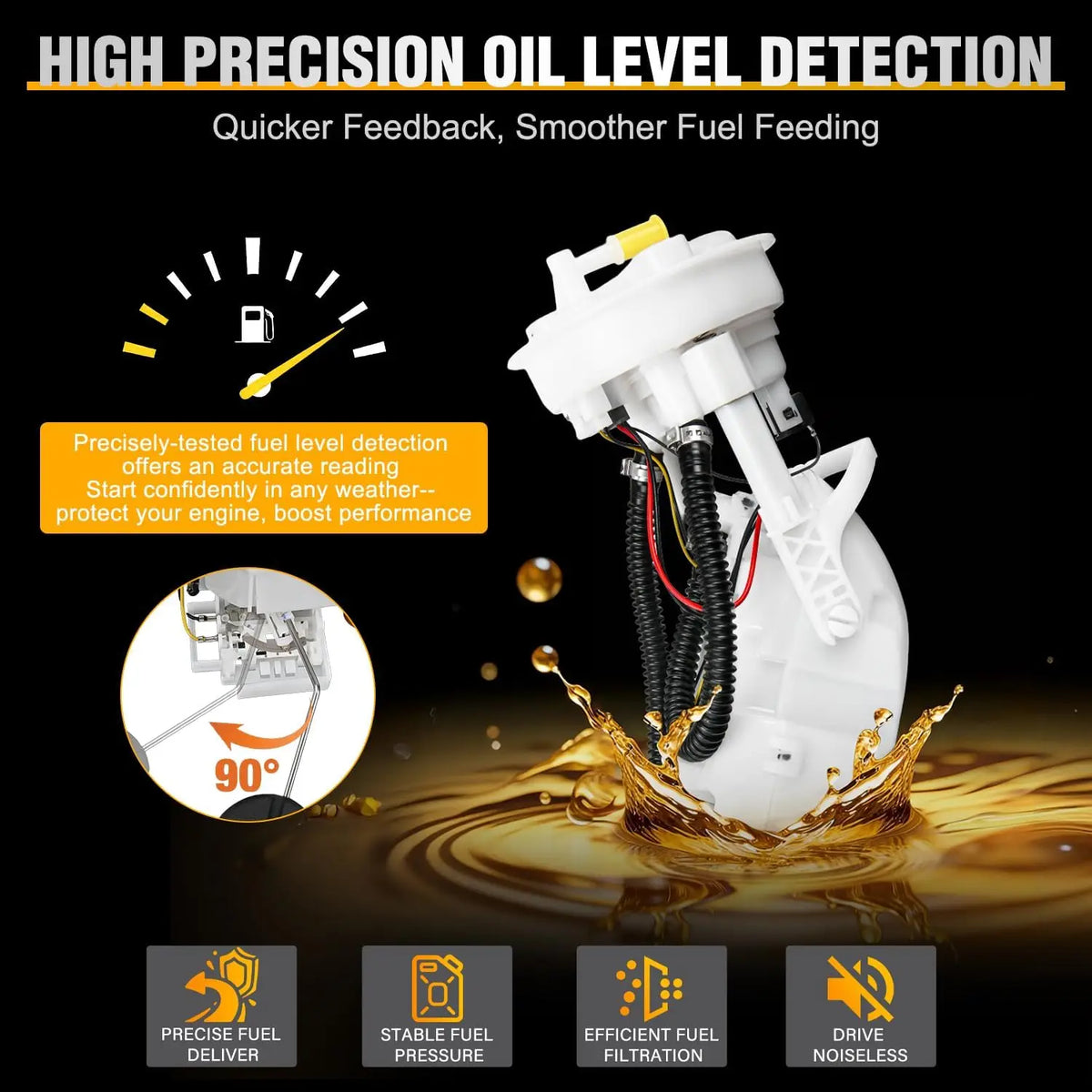 Nilight Fuel Pump Assembly E8566M Fit for Honda Civic 2001 2002 2003 2004 2005 L4 1.3L 1.7L 2.0L Automotive Replacement Electric Fuel Pumps Module Assembly with Sending Unit Replaces # SP8011M FG1394 Vue