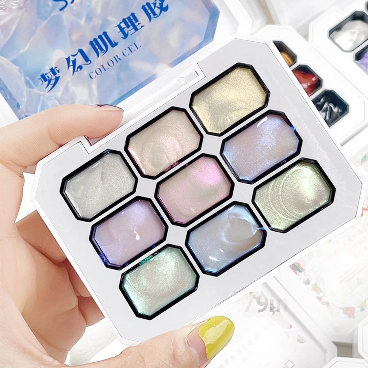 1pc sjp 9-color new popular color patting gel gradient color semi permanent UV&LED gel nail art creation salon DIY Vue