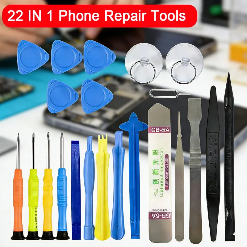 21 in 1 Mobile Phone Repair Tools Kit For Apple Android Samsung Set Screwdriver Combination Skid Multi Function Disassembly Kit Vue