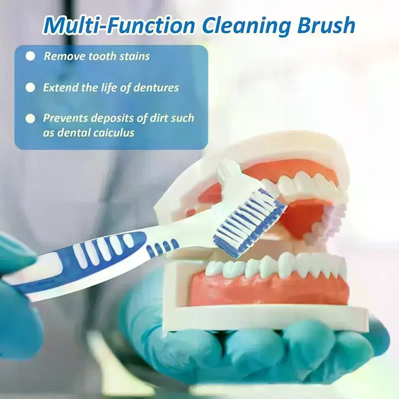 2Pcs Travel Denture Cleaning Tooth Brush With Soaking Storage Box Dentures Container For Teeth Oral Care Vue