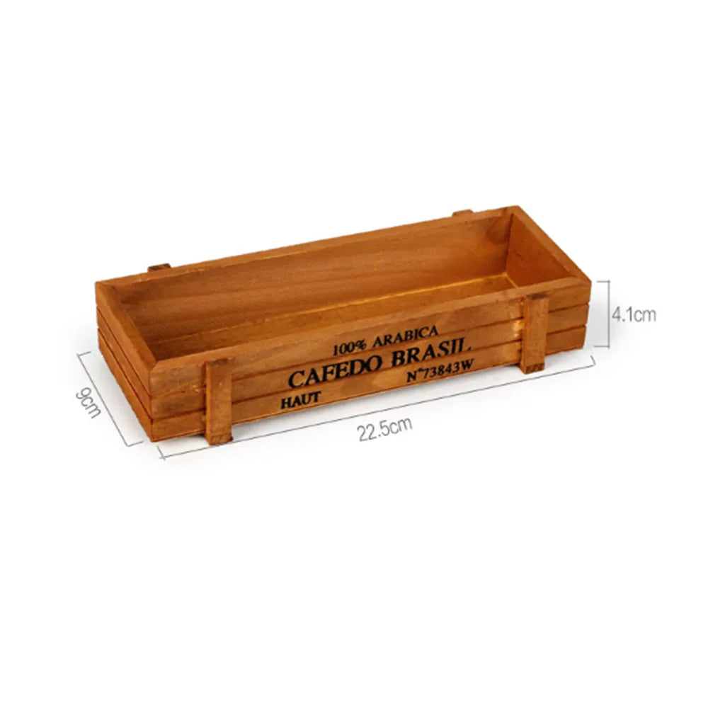 Vintage Wood Garden Flower Planter Succulent Pot Rectangle Trough Box Plant Bed Planter Succulent Flower Plant Container Box Vue