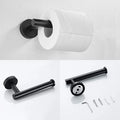 ABKW-4Pcs Bathroom Hardware Black Towel Ring And Toilet Paper Holder Stainless Steel Bathroom Hand Towel Holder Towel Vue Black