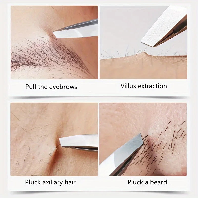 1Pcs Stainless steel eyebrow clip for men and women, high-precision tweezers, high-precision cell clip, acne clip Vue