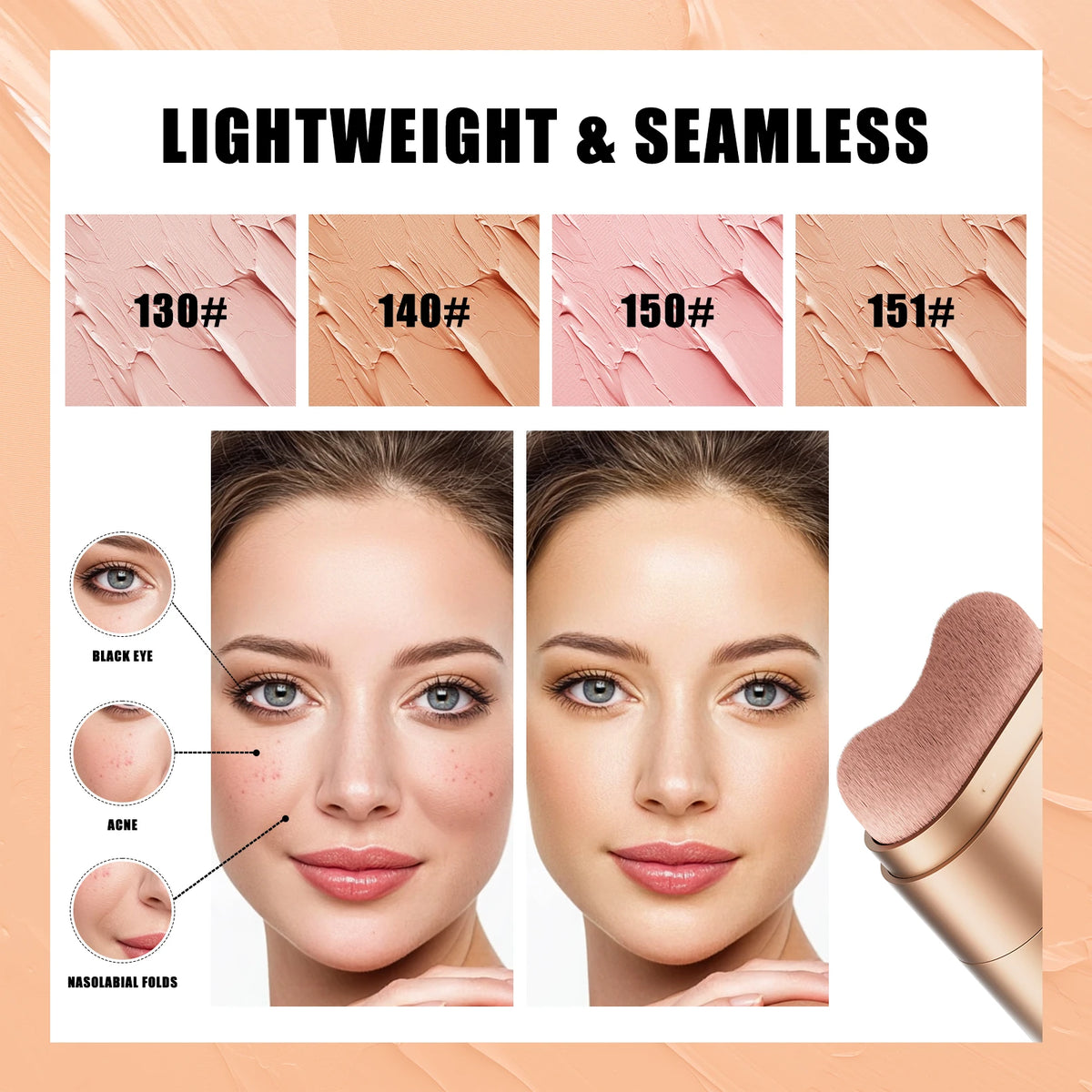 Four-Color Concealer to Cover Dark Circles, Tattoos, Acne Marks, Facial Concealer, Contouring, Waterproof Foundation, Beauty Makeup Vue