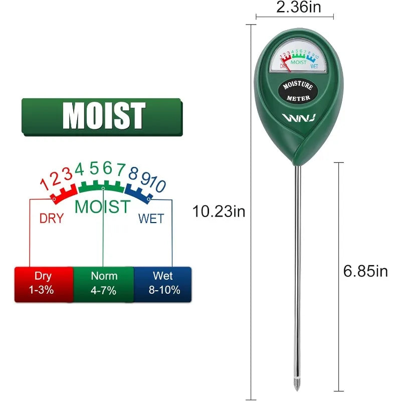 Soil Moisture Meter Plant Water Monitor Lawn Moisture Meter Soil Hygrometer Sensor for Gardening Farming Indoor Outdoor Plants Vue Soil Moisture Meter