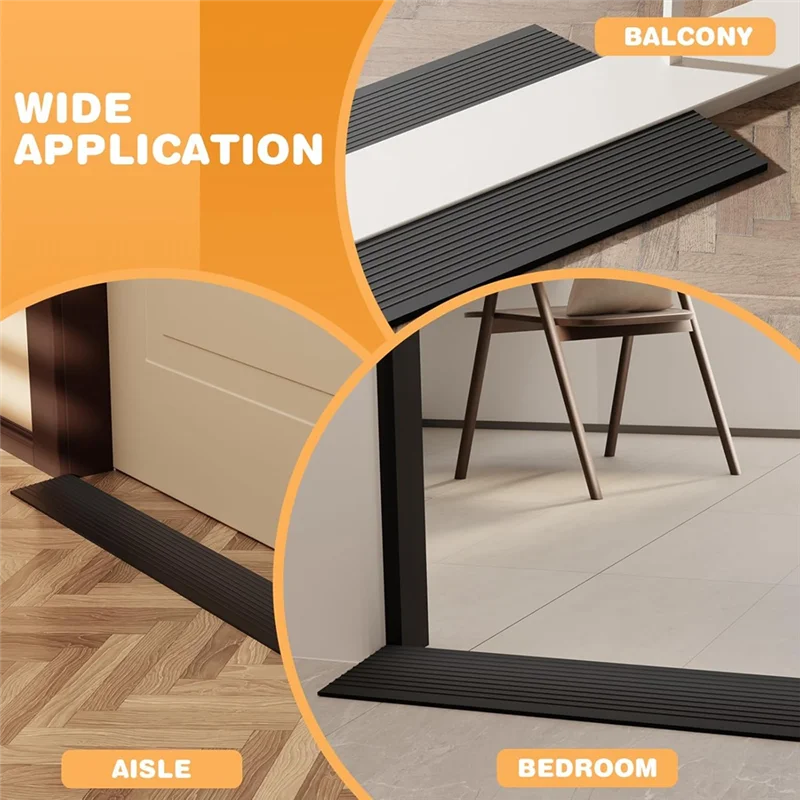 Self-Adhesive Black Threshold Ramps For Easy Doorway Access For Wheelchairs, And Strollersabkw Vue