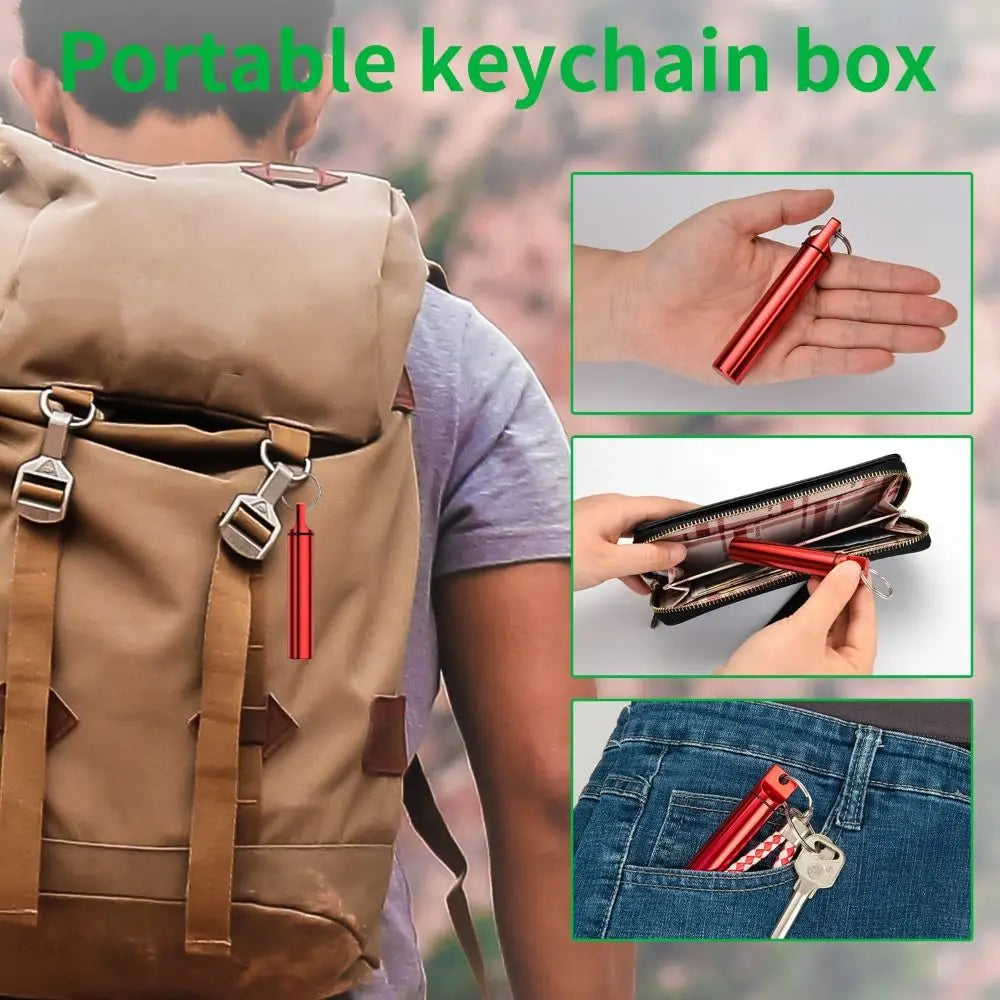 Metal Portable Toothpick Holder Box 3 Pocket Waterproof Case