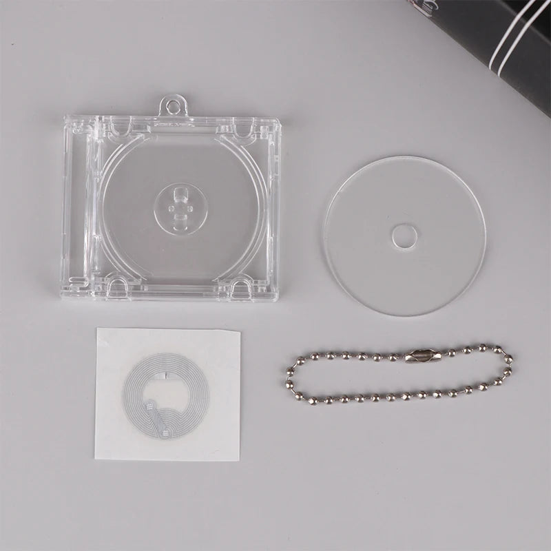 1 PCS Blank Album CD Case Mini Keychain Creative DIY Pendant for Backpack Hanging Decoration Vue A1