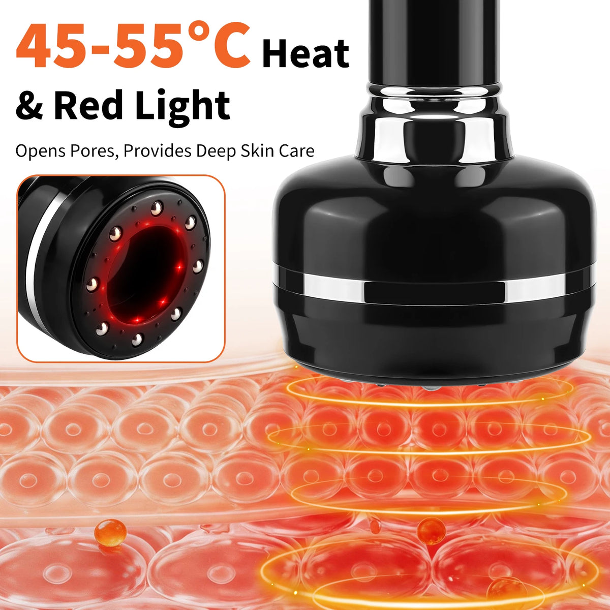 Smart Cupping Massager Gua Sha Device with Heat & Red Light Cupping Massage Device Vue