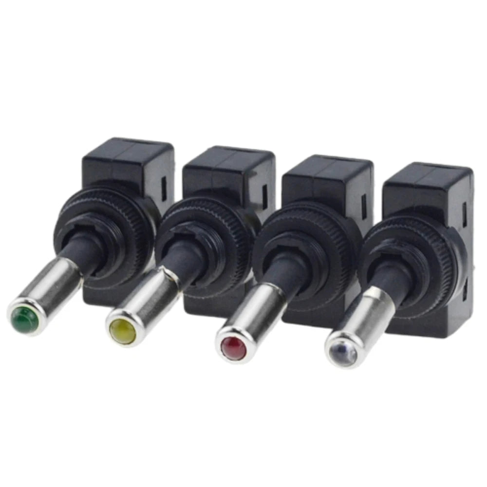 5PCS ASW-15D 12mm Automotive Toggle Switch LED Light Indicator SPST 2 Position 3Pin ON OFF DC12V Self-locking LED Switch Vue Other