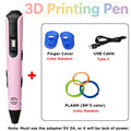 Kids 3D Printing Pen with LED Display Creative DIY Drawing Pen Non-Toxic PLA Filament Art Craft Pen for Children Boys Girls Gift Vue Pink with 9M PLA Filagment