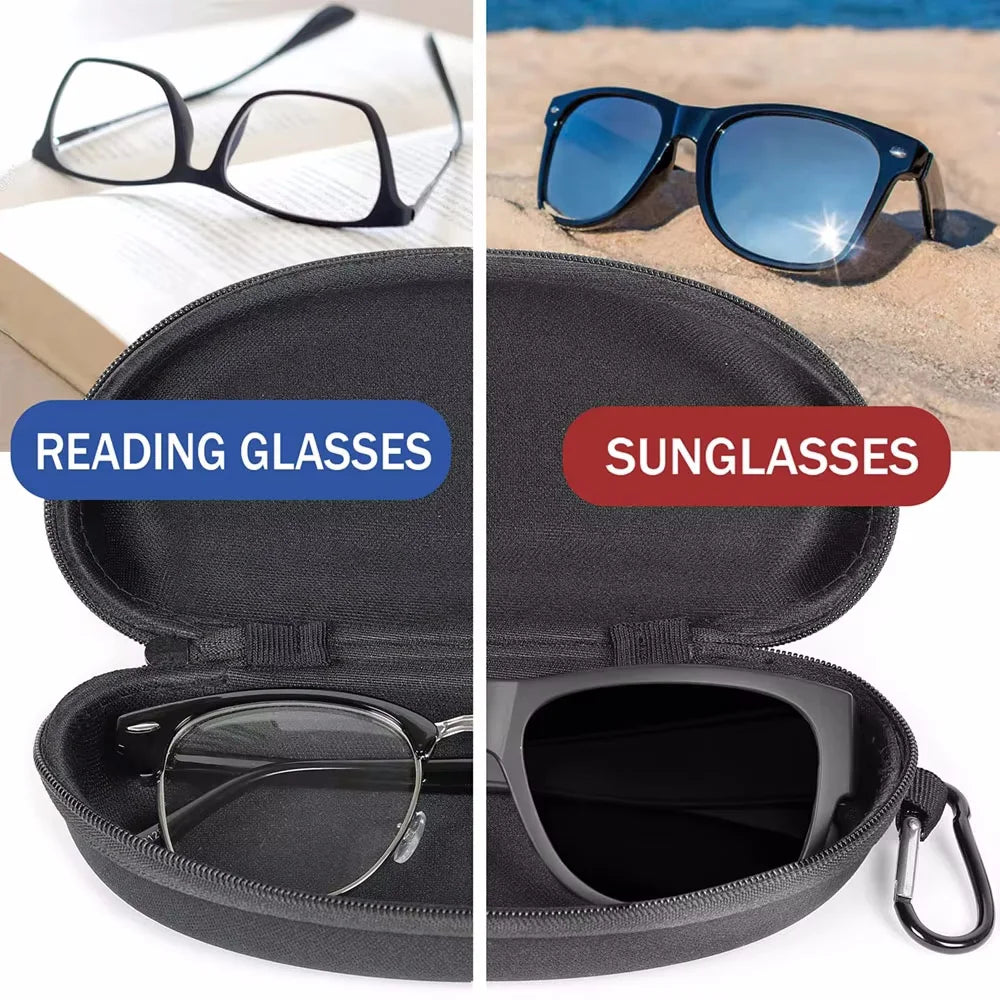 EVA Glasses Box Sunglasses Case Spectacle Case Eyeglass Box Hard Case with Lanyard Zipper with Hook Eyewear Bag Accessories Vue