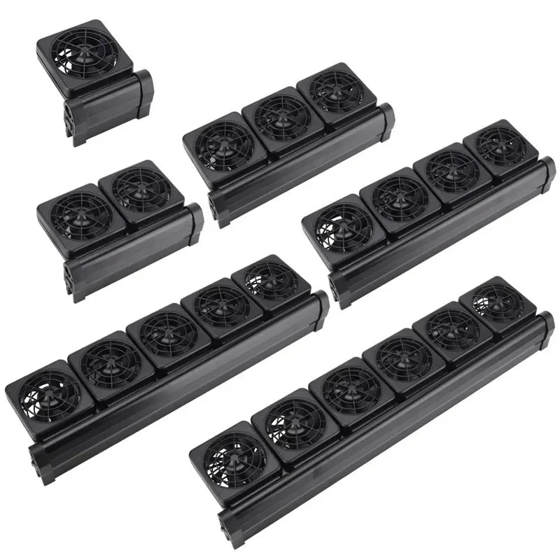 1-6 Heads 100V-240V Aquarium Cooling Fan Adjustable Aluminum Alloy Fish Tank Cooling Fan for Aquarium Fish Tank Chillers 어항 히터 Vue
