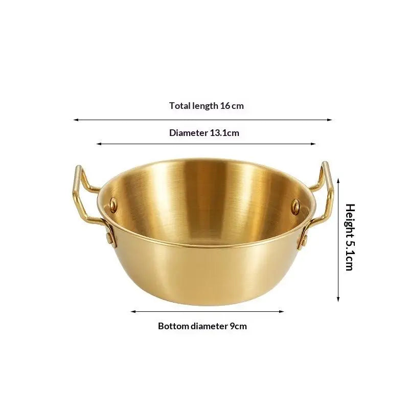 304 Stainless Steel Instant Noodle Bowl Korean Rice Wine Handle Salad Vue A7