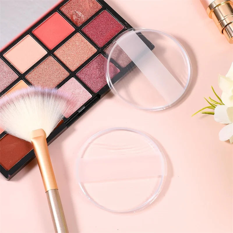 3/5/8pcs Clear Round Silicone Powder Puffs Air Cushion Powder Foundation Puffs Transparent Non-Absorbent Cosmetic Blender Puff Vue
